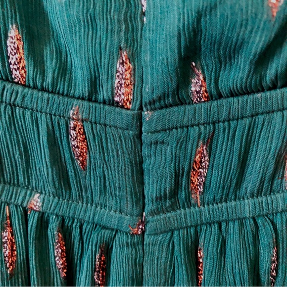 Modcloth Enchanting Evening Maxi Dress NWT Emerald Green and Gold Floor Length - Picture 7 of 16